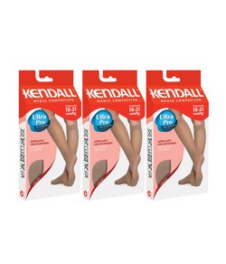 Kit com 3 Meias 3/4 com Ponteira Kendall 1671 Mdia Compresso (18-21 mmHg) Mel