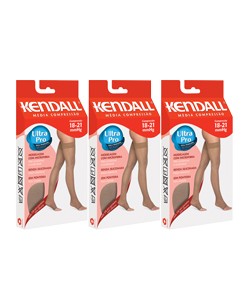 Kit com 3 Pares de Meias 7/8 Kendall Sem Ponteira 1712 Mdia Compresso (18-21 mmHg) Mel