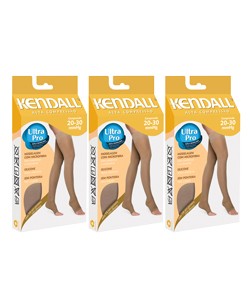 Kit com 3 Pares de Meias 7/8 Kendall Sem Ponteira 1713 Alta Compresso (20-30 mmHg) Mel