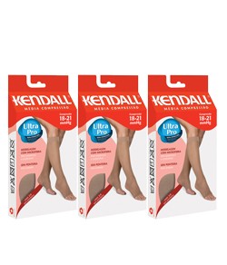 Kit com 3 Meias Kendall 3/4 Sem Ponteira 1871 Mdia Compresso (18-21 mmHg) Mel