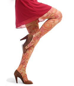 Meia-Cala Estampada 3D Autumn Burst Unimeias Jiggy (ATB) Fio 50