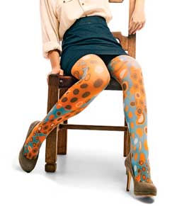 Meia-Cala Estampada 3D Eruption Unimeias Jiggy (ERP) Fio 50